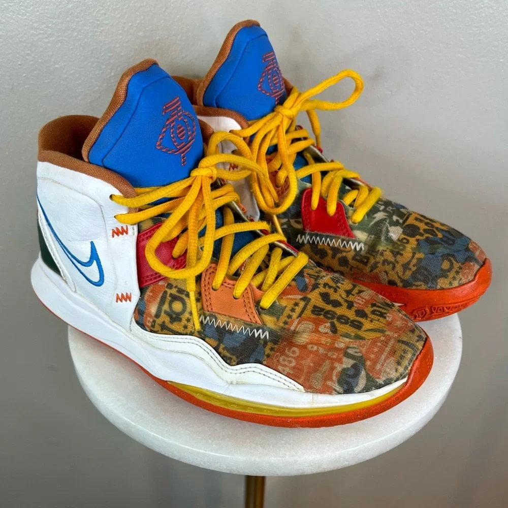 NIKE Kyrie Infinity Basketball‎ Shoe Sneakers White Orange Blue Boys Men's 5.5